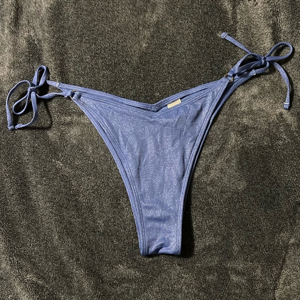sparkly light blue bikini bottoms